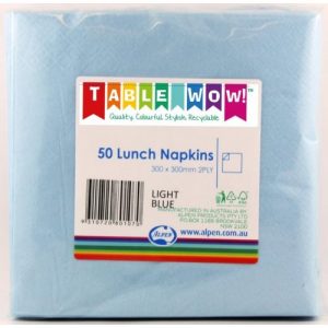 LIGHT BLUE LUNCH NAPKINS 33 X 33CM 2PLY 50PCS