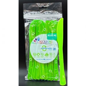 Lime Green Heavy Duty Knives 20pk 190mm