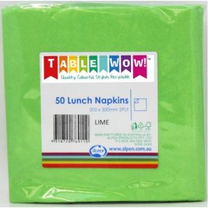 LIME GREEN LUNCH NAPKINS 33 X 33CM 2PLY 50PCS